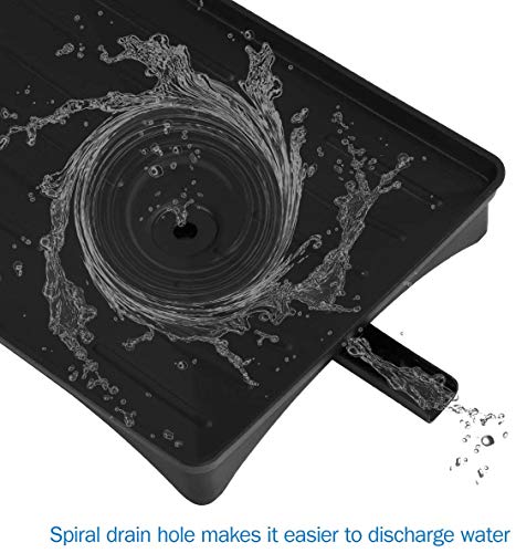 Antowin Dish Drying Rack, Dish Drainer With Drip Tray, Anti-Rust Frame, Swivel Spout Large Storage Draining Board Design, Removable Cutlery Holder For Kitchen - Black With Dishwashing Brush #TOP2