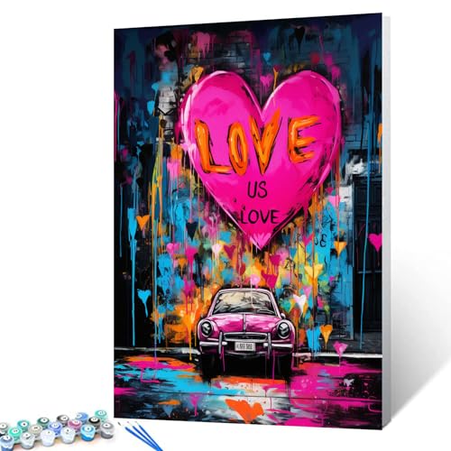 Tucocoo Vernice per auto vintage con i numeri, per adulti e principianti, pittura stradale al neon con i numeri, pittura astratta su tela con vernice acrilica per Bansky, decorazione artistica da