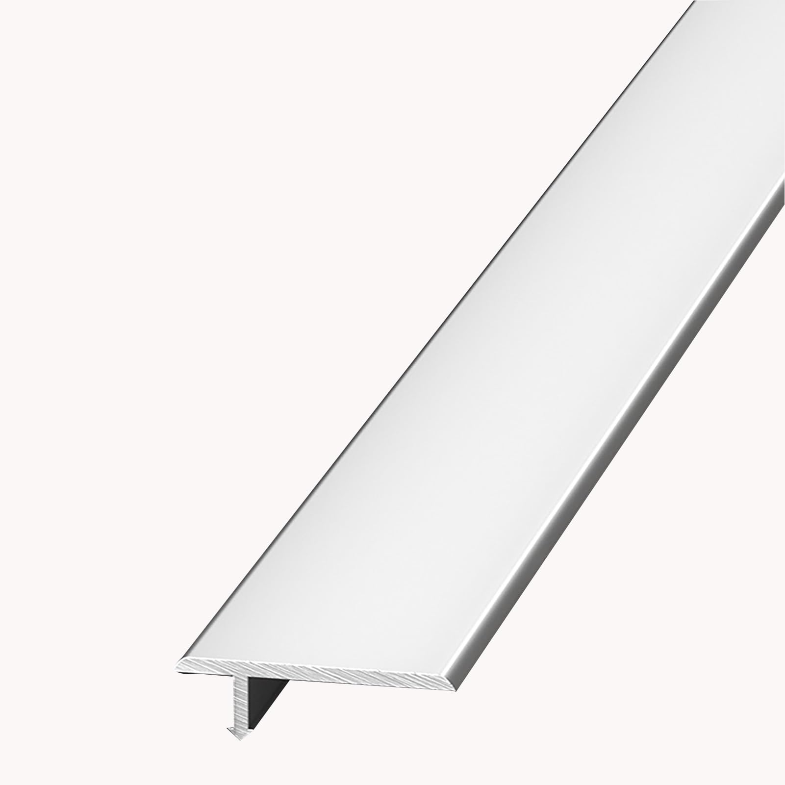 übergangsprofil T-förmige Zierleiste/Bodenübergangsleiste, Schwellentrennleiste aus Metall zum Verbinden von Bodenlücken auf Ebenen Böden, Reduzierstück für Flache Kantenverbindungen(White)