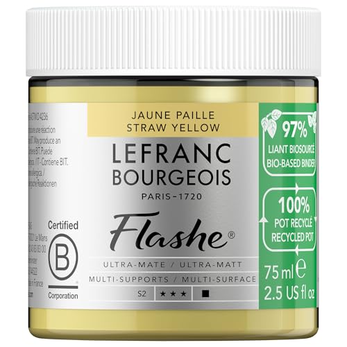 Lefranc Bourgeois Flashe Bio Based Peinture acrylique Pot de 75ml Jaune Paille Série 2