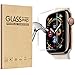 [2 Pack] Fotbor Compatible for Apple Watch 44mm Series 4 Tempered Glass Screen Protector, [Full Coverage] [Full Glue] 9H Hardness Anti-Scratch HD Clear Anti-Bubble for iWatch 44mm Screen Protector