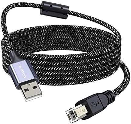 MOSWAG Druckerkabel USB 3M,USB B Kabel,Drucker USB-Kabel mit Schalter | USB-2.0 A auf TYP B Printer MIDI Cable für HP,Canon,Brother DCP/HL,Epson,Dell,Lexmark,Xerox,Samsung und mehr