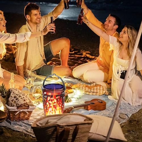 Lanternes Solaires D'Extérieur Étanches Lumière de Jardin Flamme Vacillante – vue 7