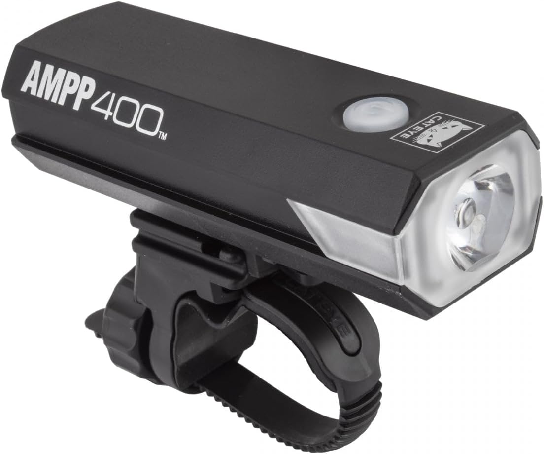 CATEYE, AMPP400 Rechargeable Bike Headlight, High Power LED, 400 Lumens, with Micro USB Cable