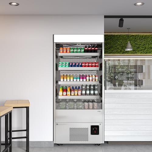 Image of KoolMore 35.3 in. Open-Air Merchandiser Grab and Go Refrigerator, ETL Listed for Safety and Sanitation, 18 cu. ft. in Stainless Steel (KM-CDA-18C-SS)