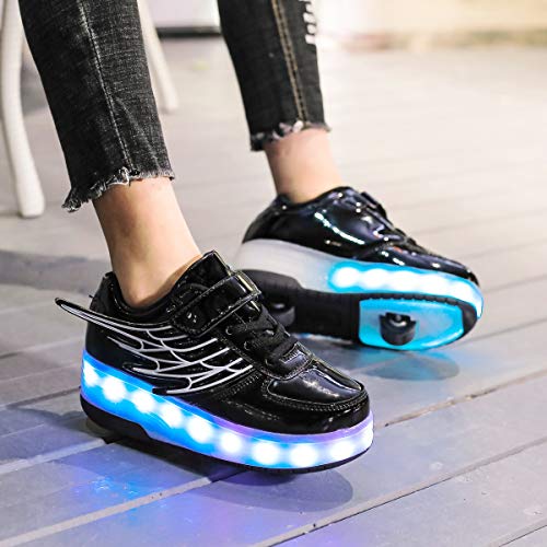 Image of Nsasy Roller Shoes Kids Roller Skates Shoes Girls Boys Wheels Shoes Become Sport Sneaker with Led for Children Gift