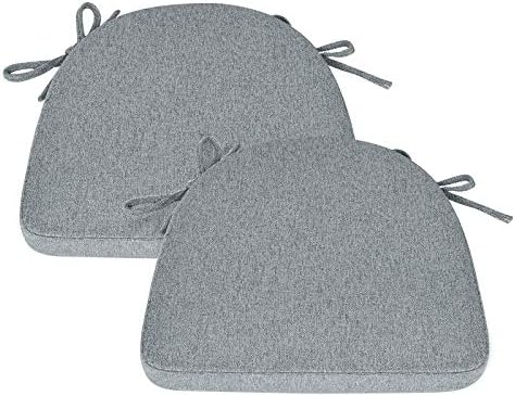 baibu NonSlip Kitchen Dining Chair Pad with Ties,Memory Foam 17" x 16.5" Chair Seat Cushion Pad-Dark Grey