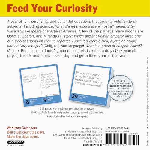 365 Days of Amazing Trivia Page-A-Day(r) Calendar 2025: The World's Bestselling Trivia Calendar - Image 2