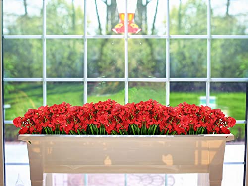 Stylifing 20 Pcs Artificial Outdoor Flowers Uv Resistant Fake Flowers No Fade Faux Plastic Greenery Shrubs Garden Porch Window Box Decor #TOP2