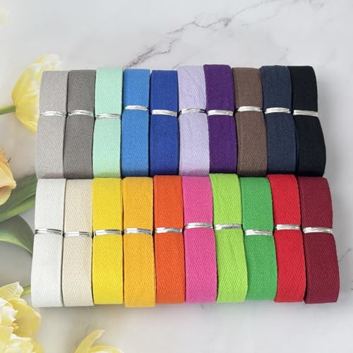 ZHFMLY Cotton Twill Tape 3/4" x100yds Herringbone Webbing Sewing Assorted by ZHFMLY - Used condition - Image 3