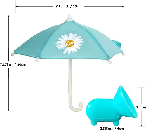 Miniatura 6 de Paraguas de teléfono para el sol, sombrilla para teléfono celular, paraguas para teléfono con soporte universal ajustable de ventosa, parasol para