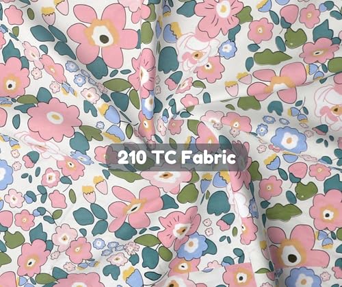 Image of RD TREND Glace Cotton Assorted Pillow Cover Set of 2 (4 Pcs) - Premium 210 TC, Standard Size 18 inchx28 inch | Soft & Breathable Floral Printed Design for Bedroom |Grey&Pink