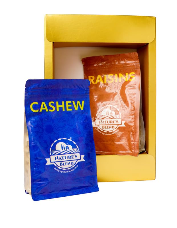 Image of Nature's Blend- Essential Dry Fruits|Maroon New|Pack of 2|250g pouch|Cashew, Raisins|Soft Top