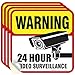 Video Surveillance Sign Stickers,(4 Pack) 5x5 4 Mil Sleek Vinyl Decal Stickers Weather Resistant Long Lasting UV Protected/Waterproof, Made in USA by Sigo Signs