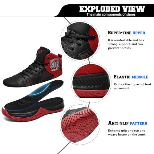 ASHION Mens Basketball Shoes High Top Streetball Lightweight Outdoor Sneakers Cushioning Shoes for Sport Athletic Fitness2