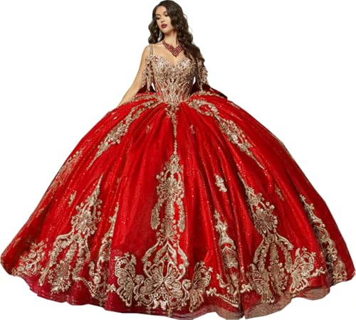 Gold Appliques Quinceanera Dresses with Big Bow Gorgeous XV Dress Puffy 15 16 Dress Ball Gown with Train SE037