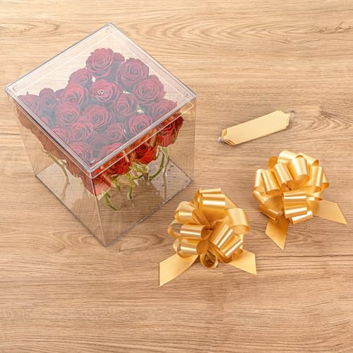 Restaurantware Gift Tek 5.5 Inch Ribbon Pull Bows 1000 Satin Pull Bows - 20 Loops Instant Pull Design Gold Plastic Flower Bows for Gifts Large for Wedding Baskets and Gift Wrapping by Restaurantware - Image 3