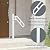 Upgraded Single Post Handrail, White Bent Wrought Iron Handrails for Outdoor 1-3 Steps, Metal Freestanding Porch Railing, Floor Mounted Stair Rails with 2 Anti-Skid Crossbar for Garage, 32"L x 35.8" H