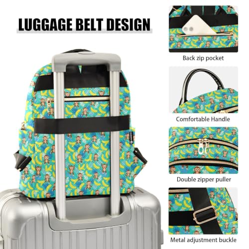 Mochila de plátano con estampado llamativo de gran capacidad casual 4