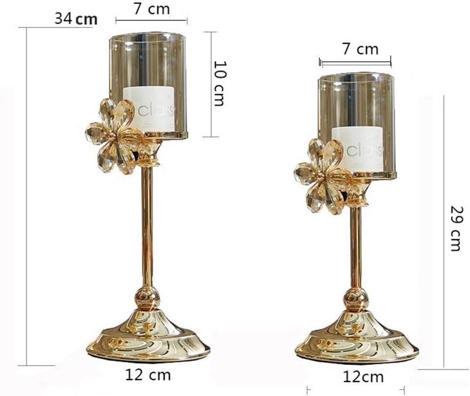 Candleholders Candle Holders Wedding Centerpieces Metal Crystal Candlestick Stand for Table Party Church Decor(Small)