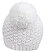Simplicity Beanie for Women Winter Knit Pompom Beanie Snowboard Ski Hat, Double Poms White