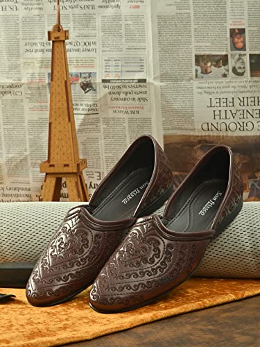 Image of San Frissco Men Faux Leather Atlantis Cherry Mojaris
