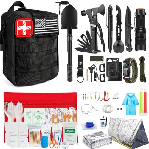 Survival Kit, 251 Pcs Survival Gear Emergency Supplies First Aid Kit