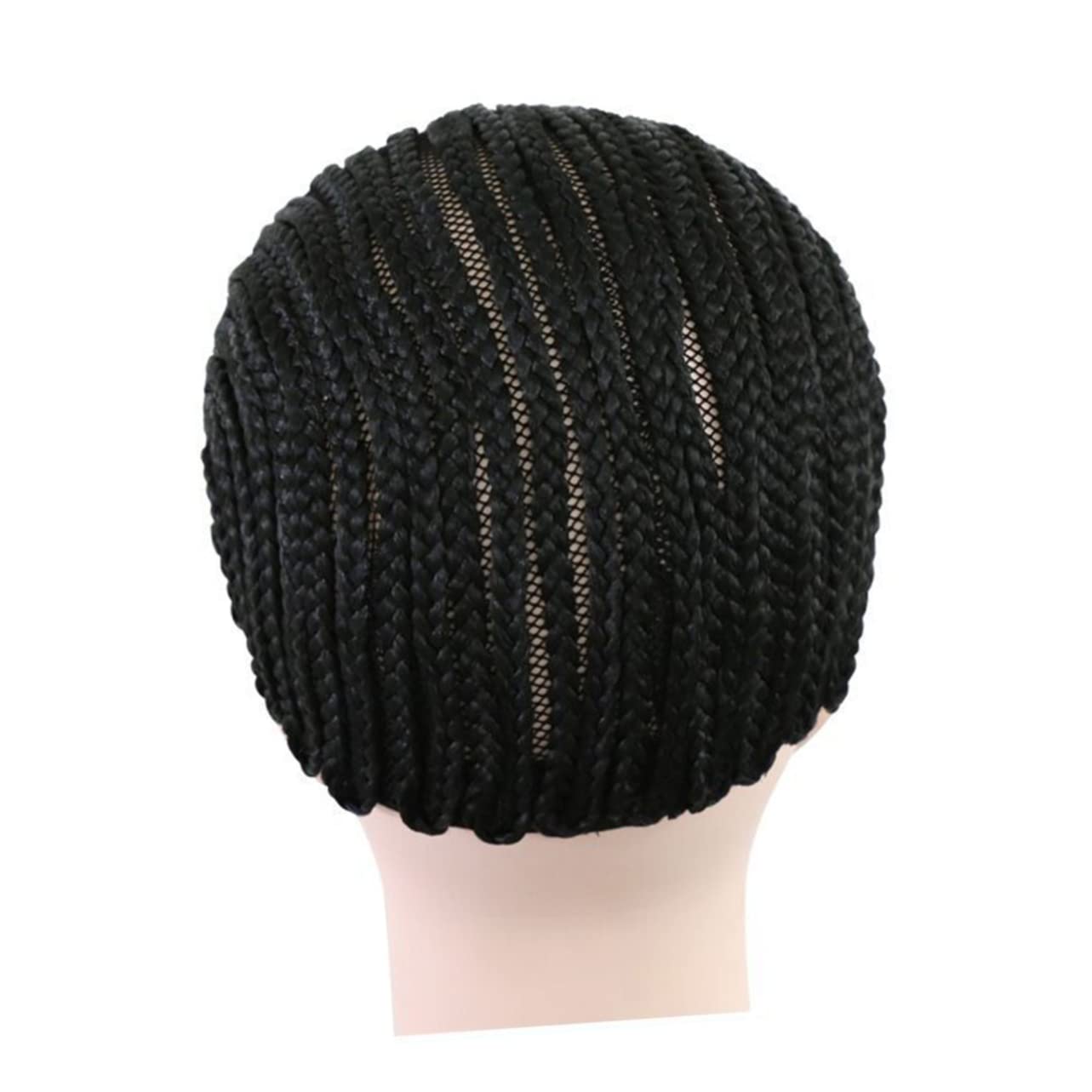 3piezas Gorro De Peluca De Trenzas Negras Para Ganchillo Tapa De Elástica Para Hacer Pelucas De Trenzado s