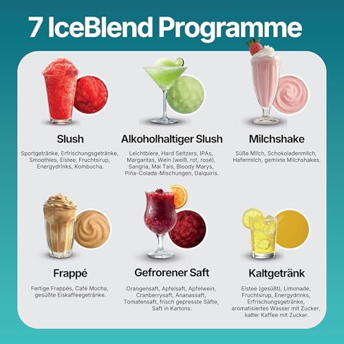Seeger SuperSlush, 2L 7-in-1 Slush Maschine für zu Hause, 7 Smarten Programma, Automatische Reinigung und InstantFreeze 15 min Technologie, Slushi, Eis-Cocktails, Frappé, Milchshakes, Margaritas – Bild 5