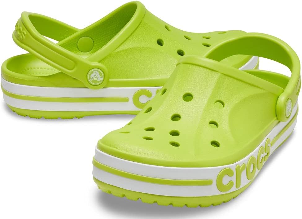 Crocs Unisex Backless SlipperClogs, Lime Punch White, 7 UK Men/ 8 UK Women