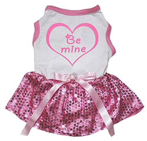 Robe pour chien Be Mine de qualité supérieure avec cœurs pailletés XS - 2