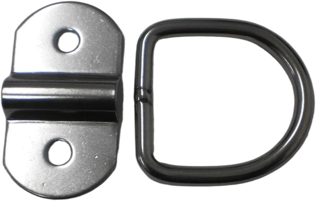 SR10-20 - 3/16" D Ring Rope Tie Down 1000# Rated for Trailer ATV Snowmobile Truck Jeep -Trailer Ring Rope Tie Down