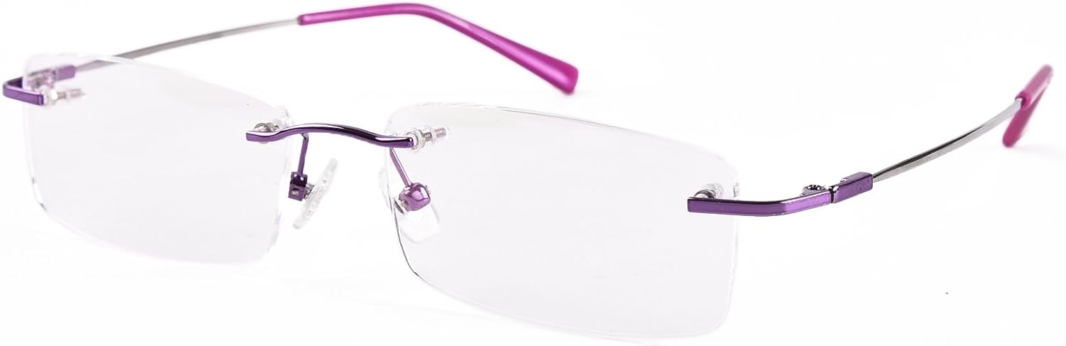 Agstum Blue Light Blocking Glasses - Flexible Rimless Titanium Alloy Eyeglasses Frames Clear Lens