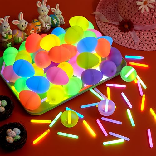 JOYIN 144 Pcs Easter Eggs with 288 Pcs Mini Glow Sticks for Kids Glow-in-The-Dark Basket Stuffers Fillers Gift, Easter Eggs Hunt Game Party Favors Classroom Decorations Supplies by JOYIN - Image 6