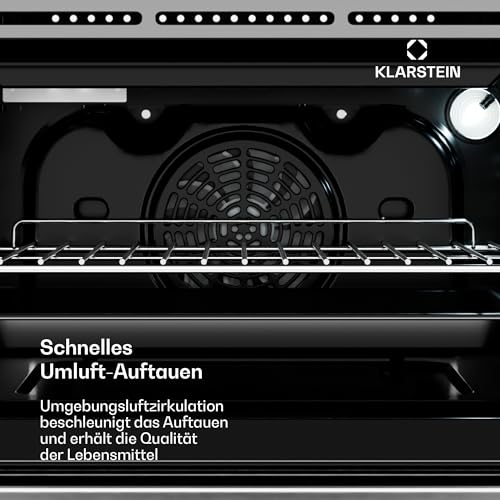Klarstein SpaceSmart Einbaubackofen - 41 L, 8 Funktionen, Dampfreinigung, Doppelt Verglaste Tür, Digitaler Timer, Energieklasse A, Einbau-Backofen Ohne Kochfeld, Kompaktes Design