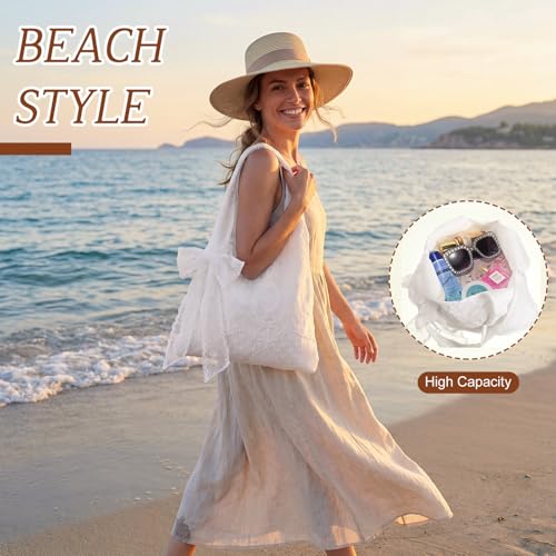 Bolso Tote de Encaje Blanco para Mujer miniatura 6