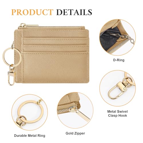 Image of Sodsay Card Case Slim Front Pocket Wallet for Women Credit Card Holder with Keychain | Slim, Front Pocket, Credit Card Holder, with Keychain