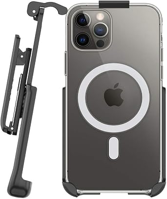 BELTRON Belt Clip Holster Compatible with Apple Clear Case for iPhone 12 Pro Max - Features Built in Kickstand Holster Only, Case is NOT Included