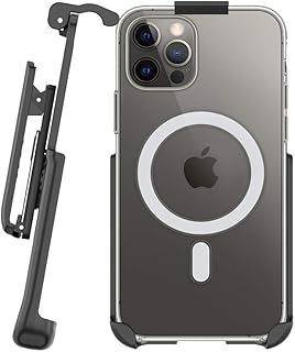 BELTRON Belt Clip Holster Compatible with Apple Clear Case for iPhone 12 Pro Max with MagSafe - Features: Built in Kickstand (Holster Only, Case is NOT Included)