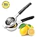 FISKTOOL Top Rate Premium Quality 304 Stainless Steel, Lemon Squeezer,(FT-02-001), with Silicone Handles 304 Stainless Steel (Black)