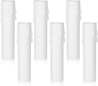 6 Pieces White Candle Socket Covers Chandelier Candle Covers Candles Sleeves Dust Chandelier Light Cover Plastic Candles Protector Candelabra Base for European-Style Chandeliers Accessories, 4 Inch