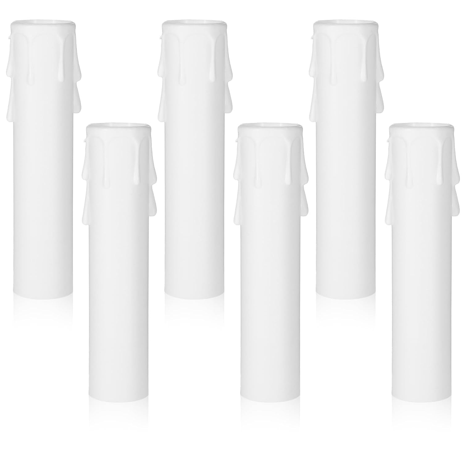 6 Pieces Plastic Chandelier Candle Covers White Candle Socket Covers 4 Inch Candelabra Base Dust Chandelier Light Cover Plastic Candles Protector for European-Style Chandeliers Accessories