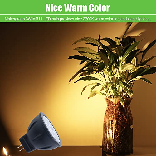 Makergroup Mr11 Led Bulbs 12V, 2700K Warm White, Gu4.0 Bi-Pin Socket, 20W 35W Mr11 Halogen Replacement For Low Voltage Indoor And Outdoor Landscape Lighting 2-Pack #TOP3