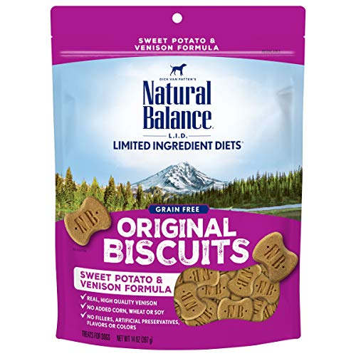 Natural Balance L.I.D. Limited Ingredient Diets Dog Treats, Sweet Potato & Venison Formula, 14 Ounce Bag, Grain Free