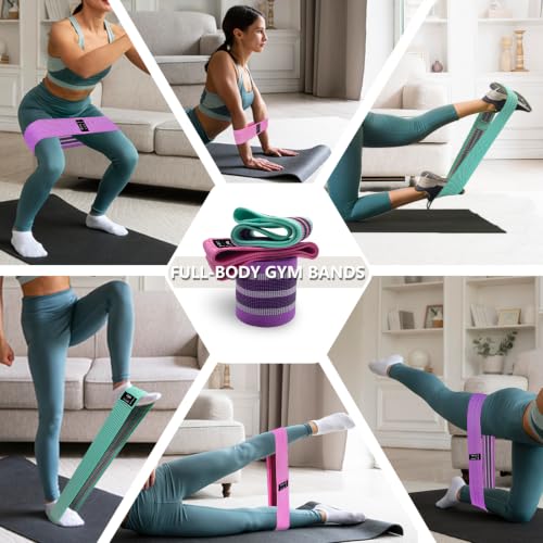 Image of 3 Levels Exercise Bands, Workout Fabric Resistance Bands for Women and Men