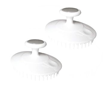 Towa Sangyo Body Brush, Lilacare Shampoo Brush for Head and Bath, Pack of 2, White, Approx. 3.1 x 3.9 x 2.0 inches 8 x 10 x 5 cm