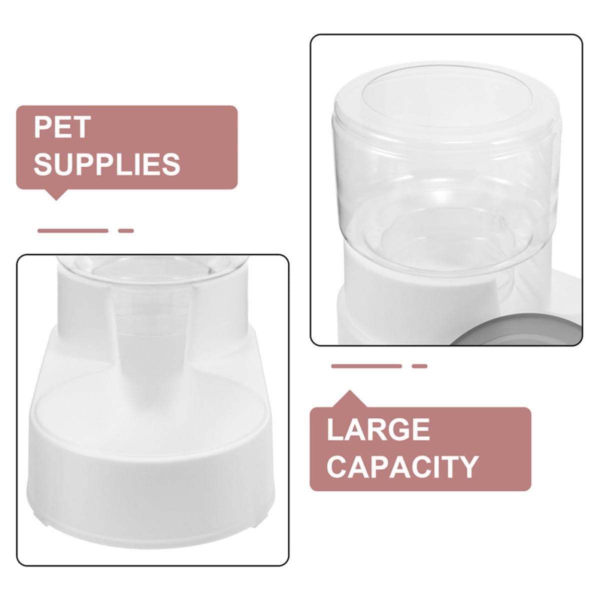 2 Piezas Comedero Automático para Gatos y Perros, Plástico Ligero