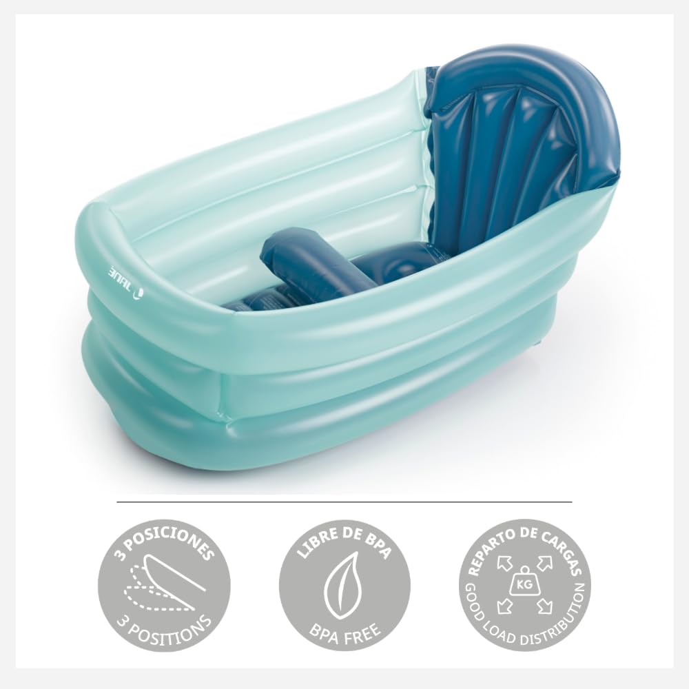 Jané Baignoire Gonflable Bébé 3 Positions 30L Antidérapante Bleu