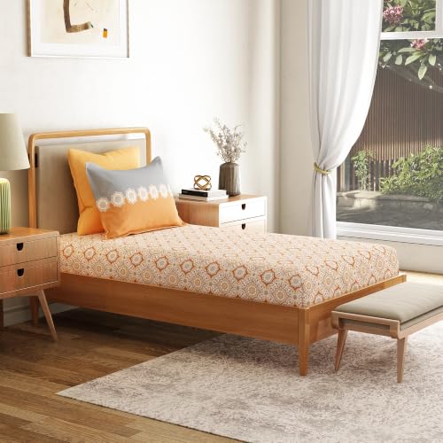 Image of Mytrident Bedsheet for Single Bed Cotton | 60 inch x 90 inch | Meadow Brown | 120 TC Single Bedsheet with Pillow Cover| Soft and Breathable | Everyday Collection