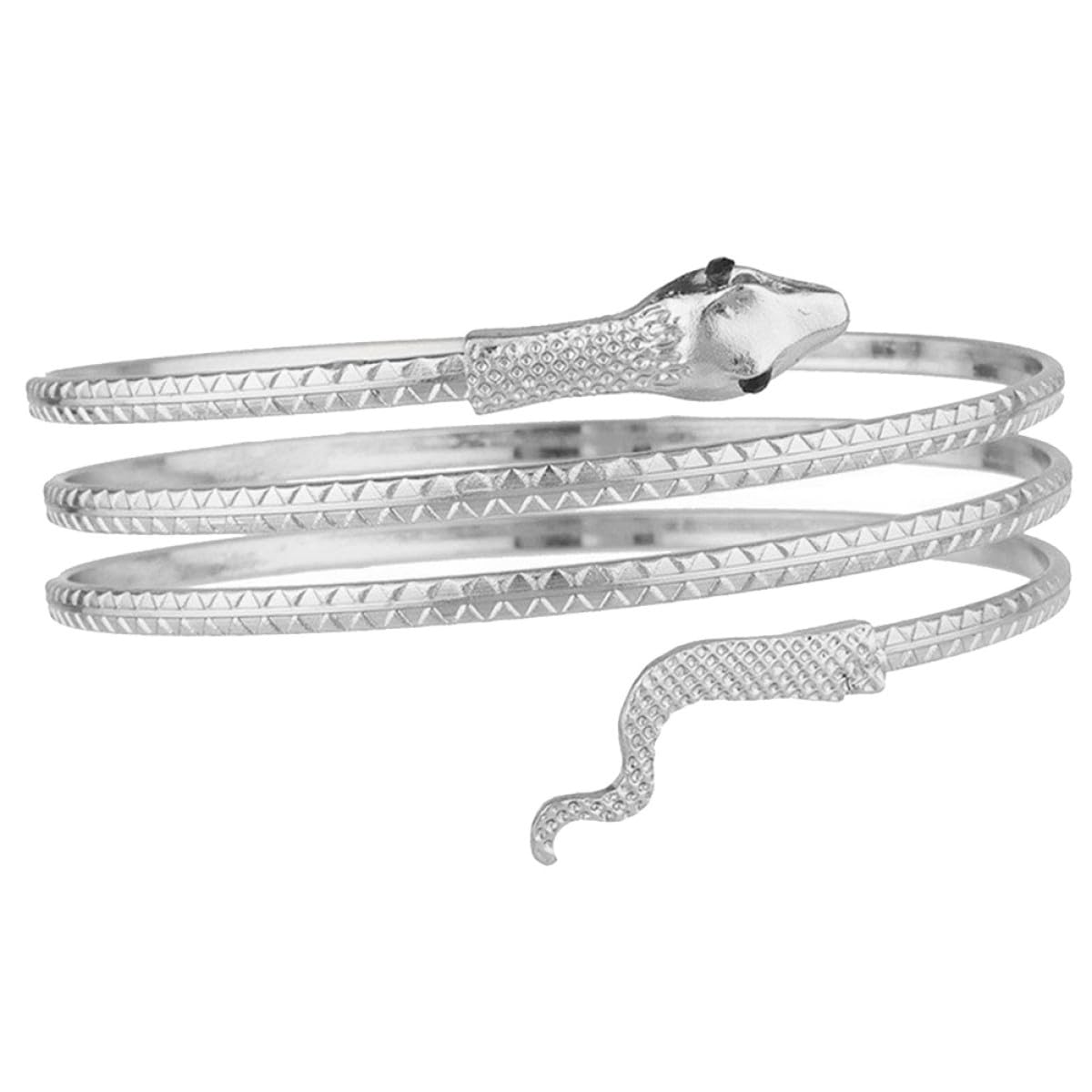 Silver Metal Snake Shaped Bangle Bracelet for Women, Trendy Alloy Wrist Jewelry, Decorative Serpent Wristband Suitable for Daily Wear and
